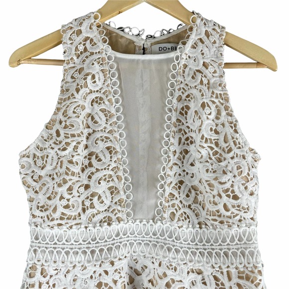Do+Be Remmy Lace Tank Top Peplum Hem White (fits like 8) - Picture 3 of 7